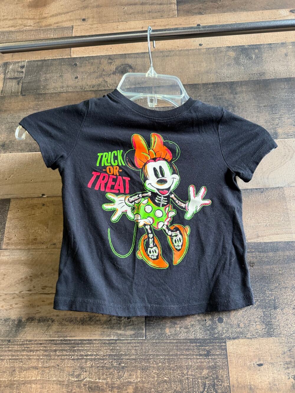 Disney 100 Minnie Mouse Trick Or Treat Halloween Shirt -Toddler Size 2T-Skeleton